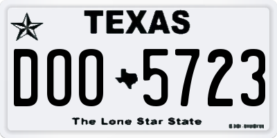 TX license plate DOO5723