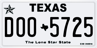 TX license plate DOO5725
