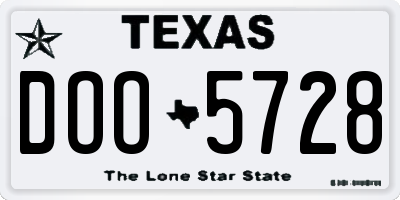 TX license plate DOO5728