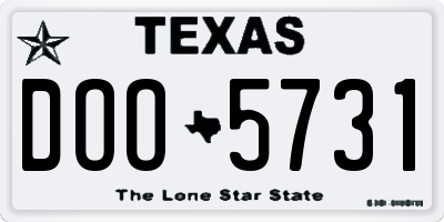 TX license plate DOO5731