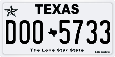 TX license plate DOO5733