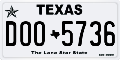 TX license plate DOO5736