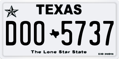 TX license plate DOO5737
