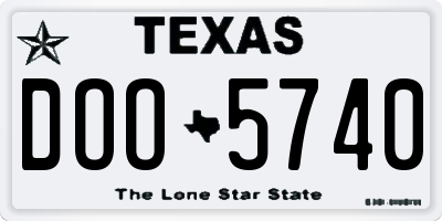 TX license plate DOO5740