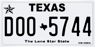 TX license plate DOO5744