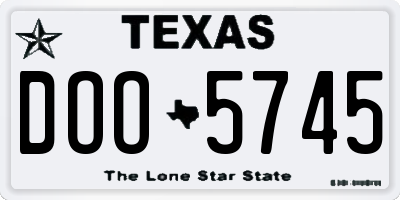 TX license plate DOO5745