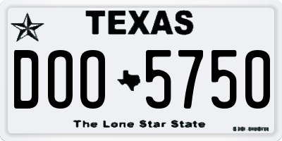 TX license plate DOO5750