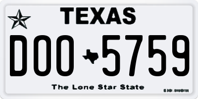 TX license plate DOO5759