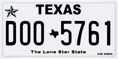 TX license plate DOO5761