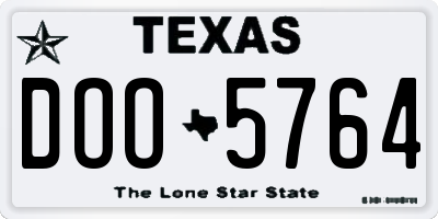 TX license plate DOO5764