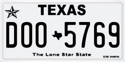 TX license plate DOO5769