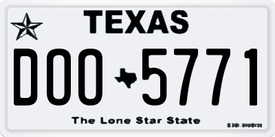 TX license plate DOO5771