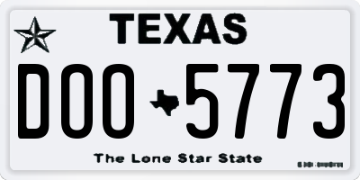TX license plate DOO5773