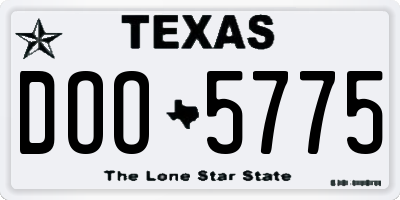 TX license plate DOO5775