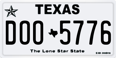 TX license plate DOO5776