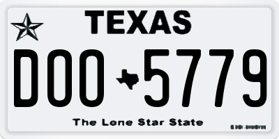 TX license plate DOO5779