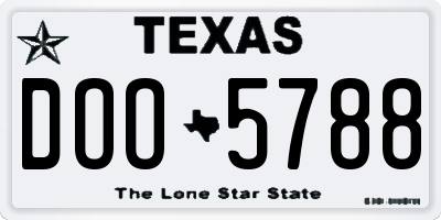 TX license plate DOO5788