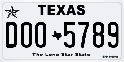 TX license plate DOO5789