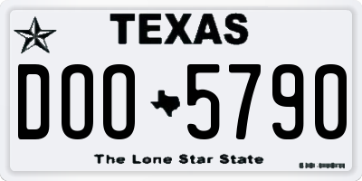 TX license plate DOO5790