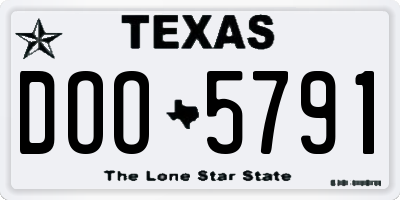 TX license plate DOO5791