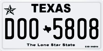 TX license plate DOO5808