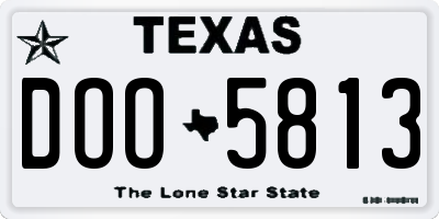 TX license plate DOO5813