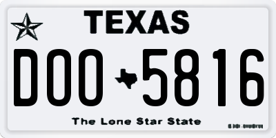 TX license plate DOO5816