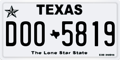 TX license plate DOO5819