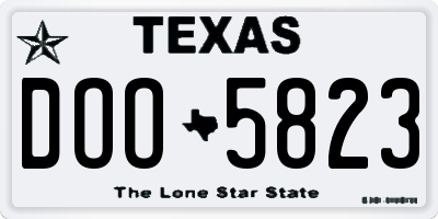 TX license plate DOO5823