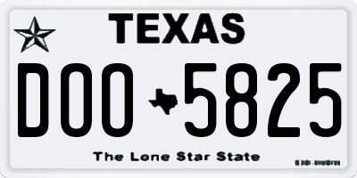 TX license plate DOO5825