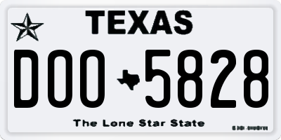 TX license plate DOO5828