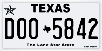 TX license plate DOO5842