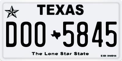 TX license plate DOO5845