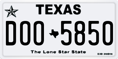 TX license plate DOO5850