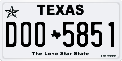 TX license plate DOO5851