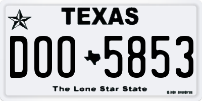TX license plate DOO5853