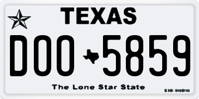 TX license plate DOO5859