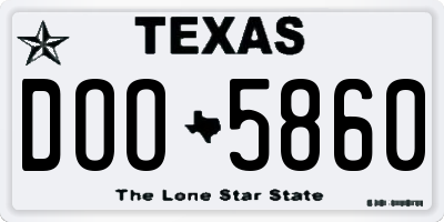 TX license plate DOO5860