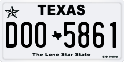 TX license plate DOO5861