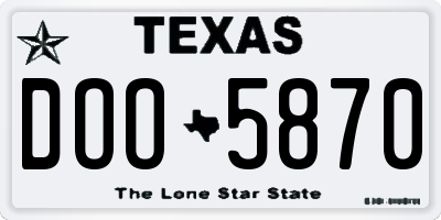 TX license plate DOO5870