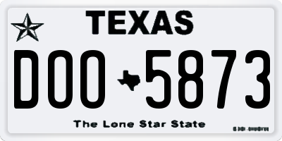 TX license plate DOO5873