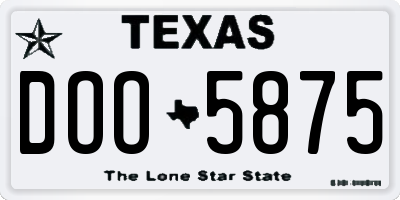 TX license plate DOO5875