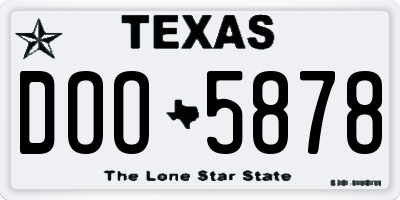 TX license plate DOO5878