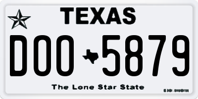 TX license plate DOO5879