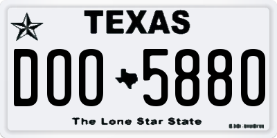 TX license plate DOO5880