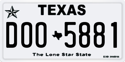 TX license plate DOO5881