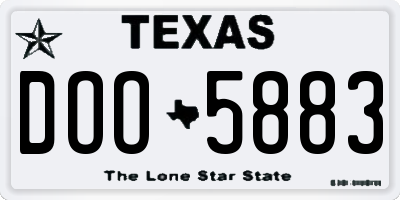 TX license plate DOO5883