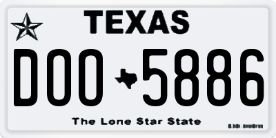 TX license plate DOO5886