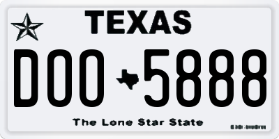TX license plate DOO5888