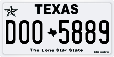 TX license plate DOO5889